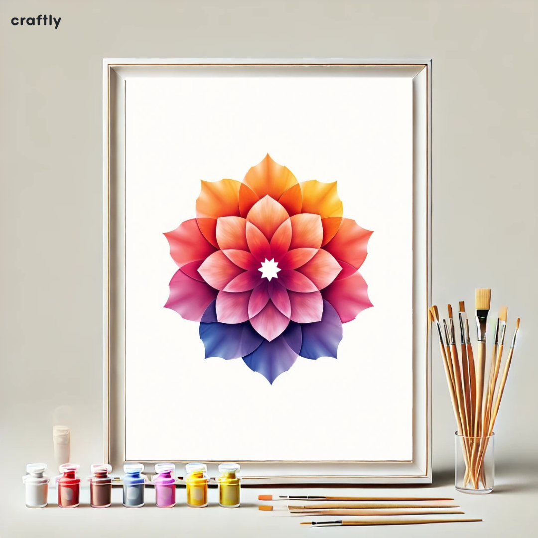 צביעה לפי מספרים - ציור פרח הרמוניה