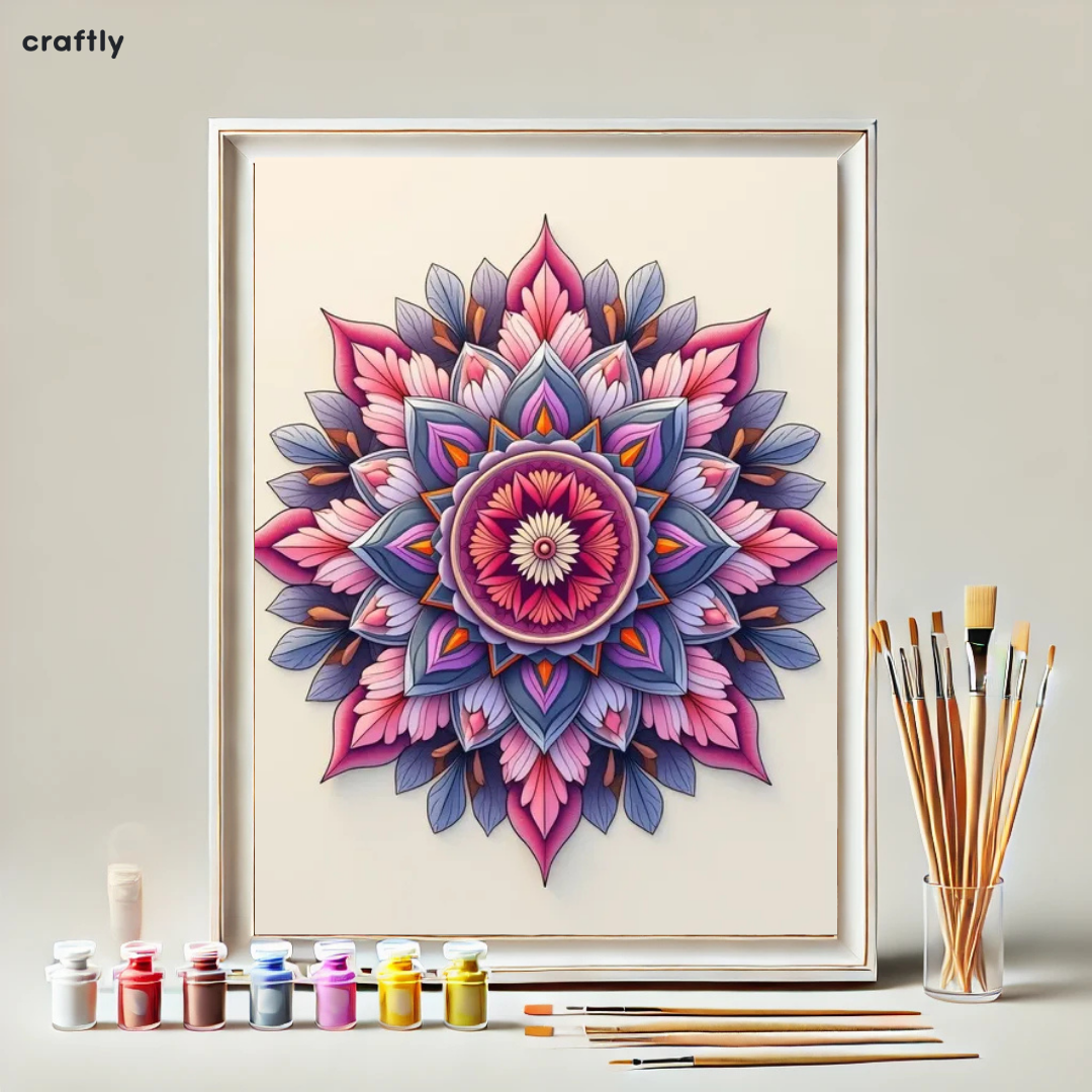 צביעה לפי מספרים - ציור מנדלת פרחים