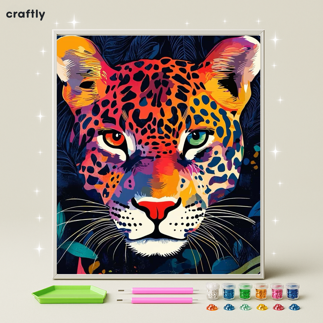 ציור יהלומים - נמר צבעוני