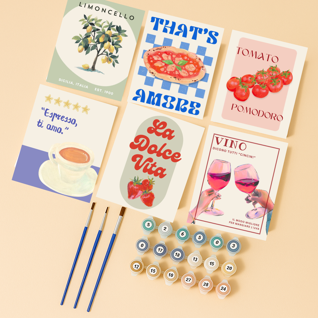 קיט מיני – מארז 6 ציורים השראה איטלקית קלאסית