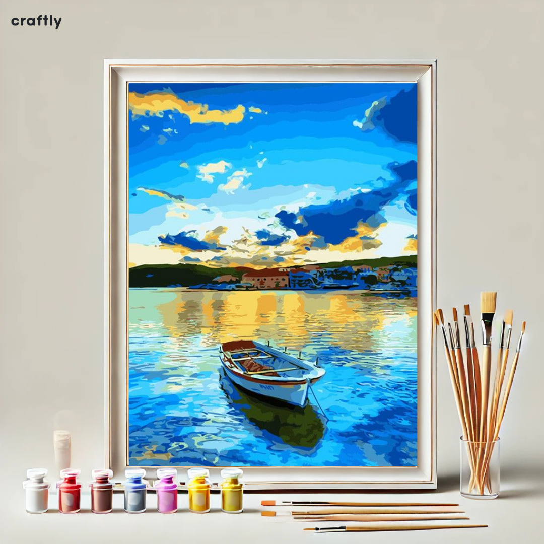 צביעה לפי מספרים -שלווה על פני המים