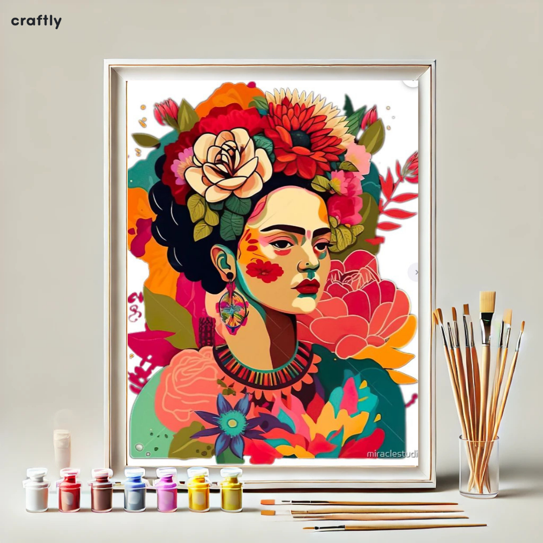 צביעה לפי מספרים - ציור פרידה פרחונית