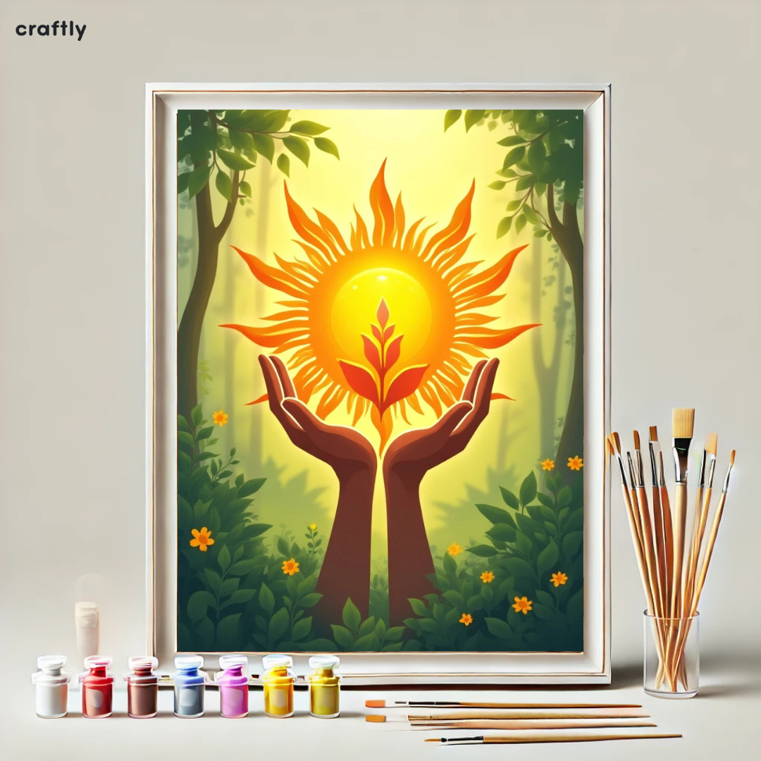 צביעה לפי מספרים - ציור שמש מרפאה