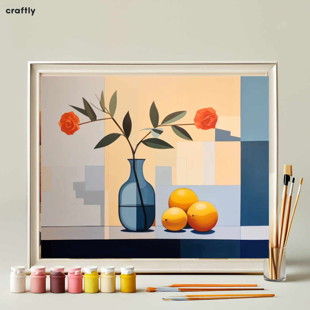 צביעה לפי מספרים - ציור טבע דומם מודרני