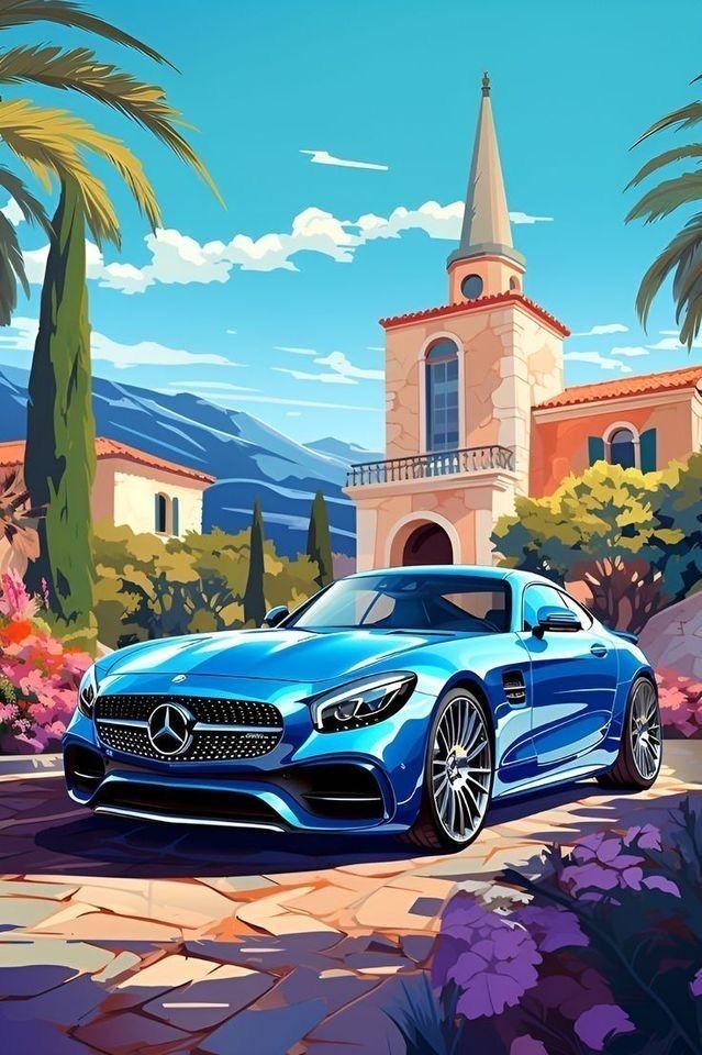 צביעה לפי מספרים - ציור מרצדס קלאסית