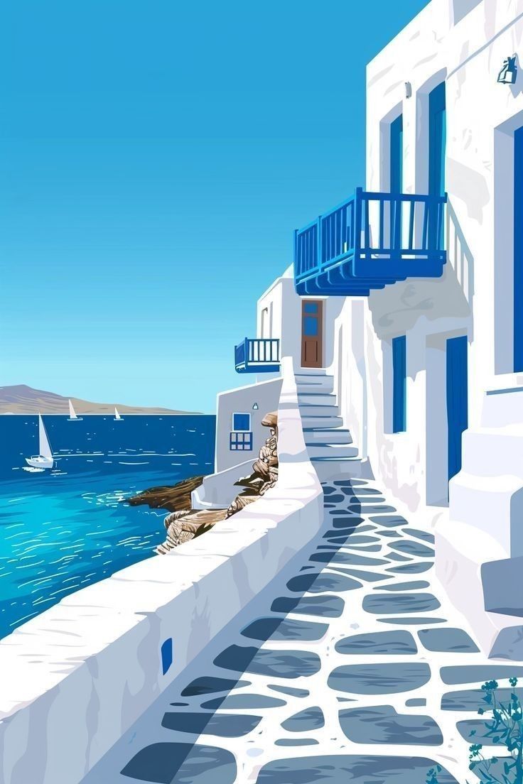 צביעה לפי מספרים - ציור סמטה יוונית קסומה