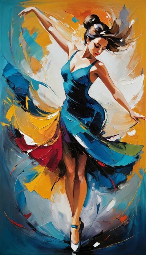 צביעה לפי מספרים - ציור רקדנית