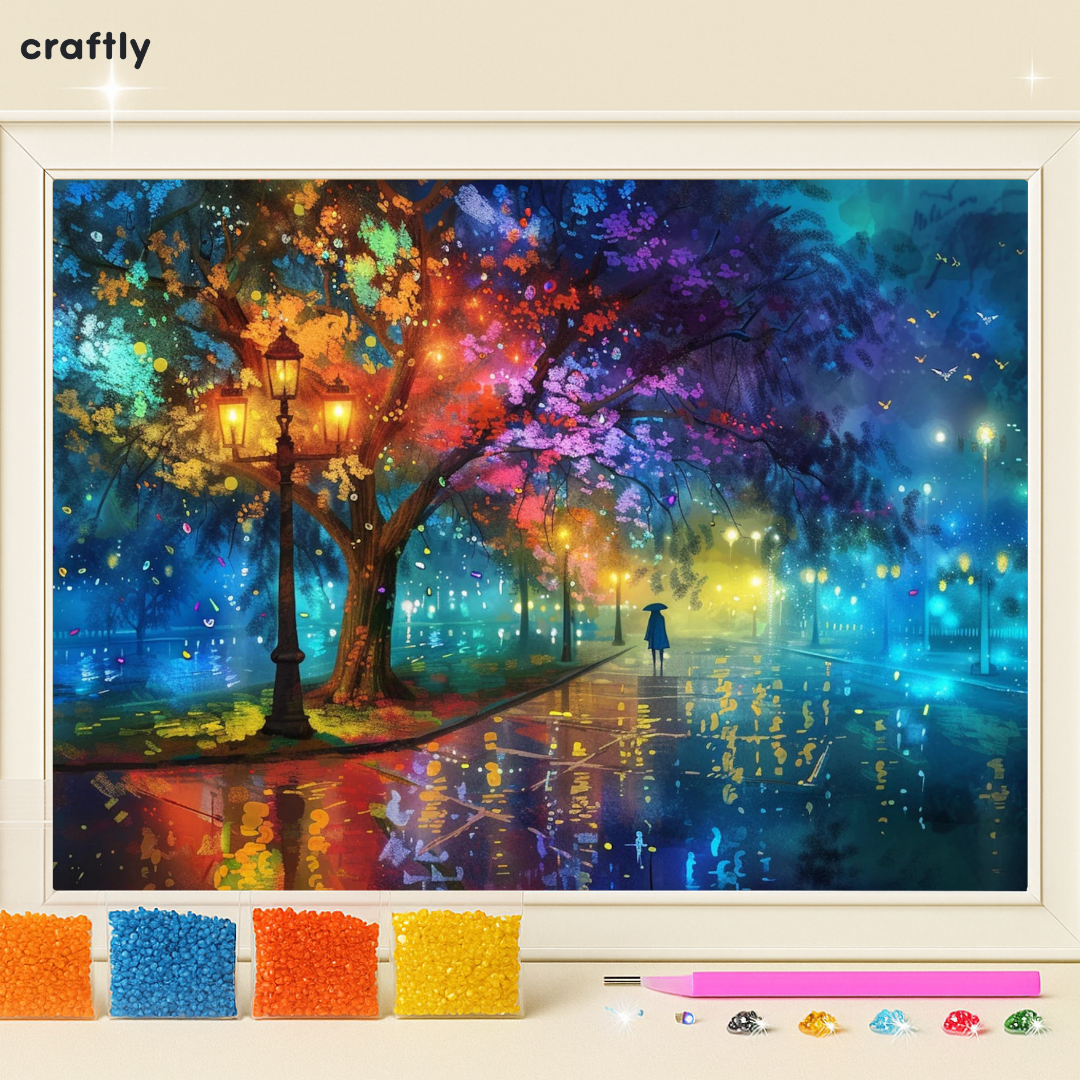 ציור יהלומים - לילה צבעוני