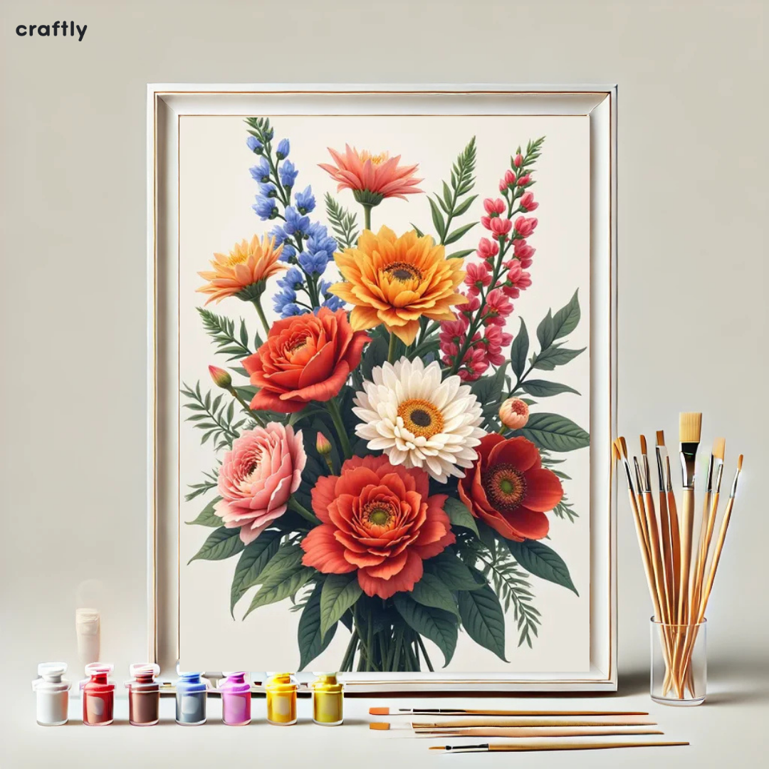 צביעה לפי מספרים - ציור זר קלאסי