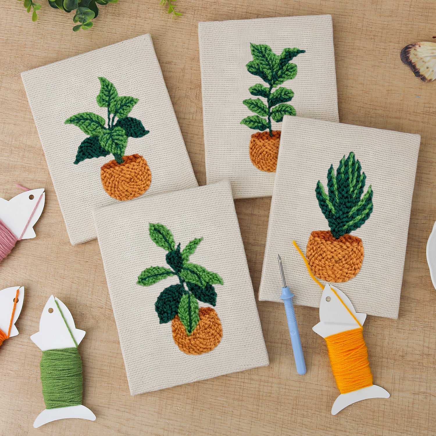 קיט רקמה DIY – צמחים ירוקים