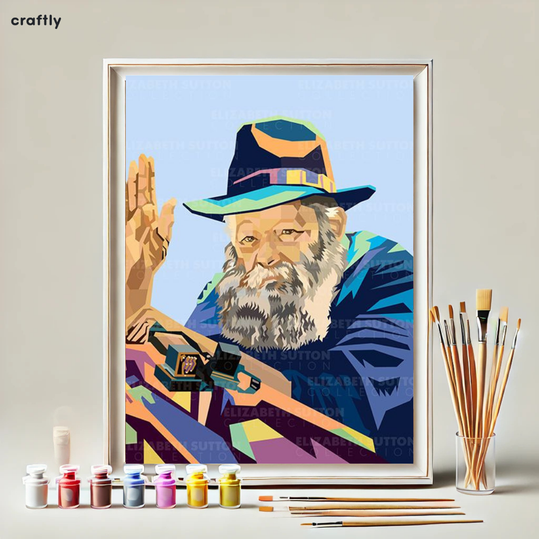 צביעה לפי מספרים - דיוקן הרבי מליובאוויטש פופ ארט צבעוני