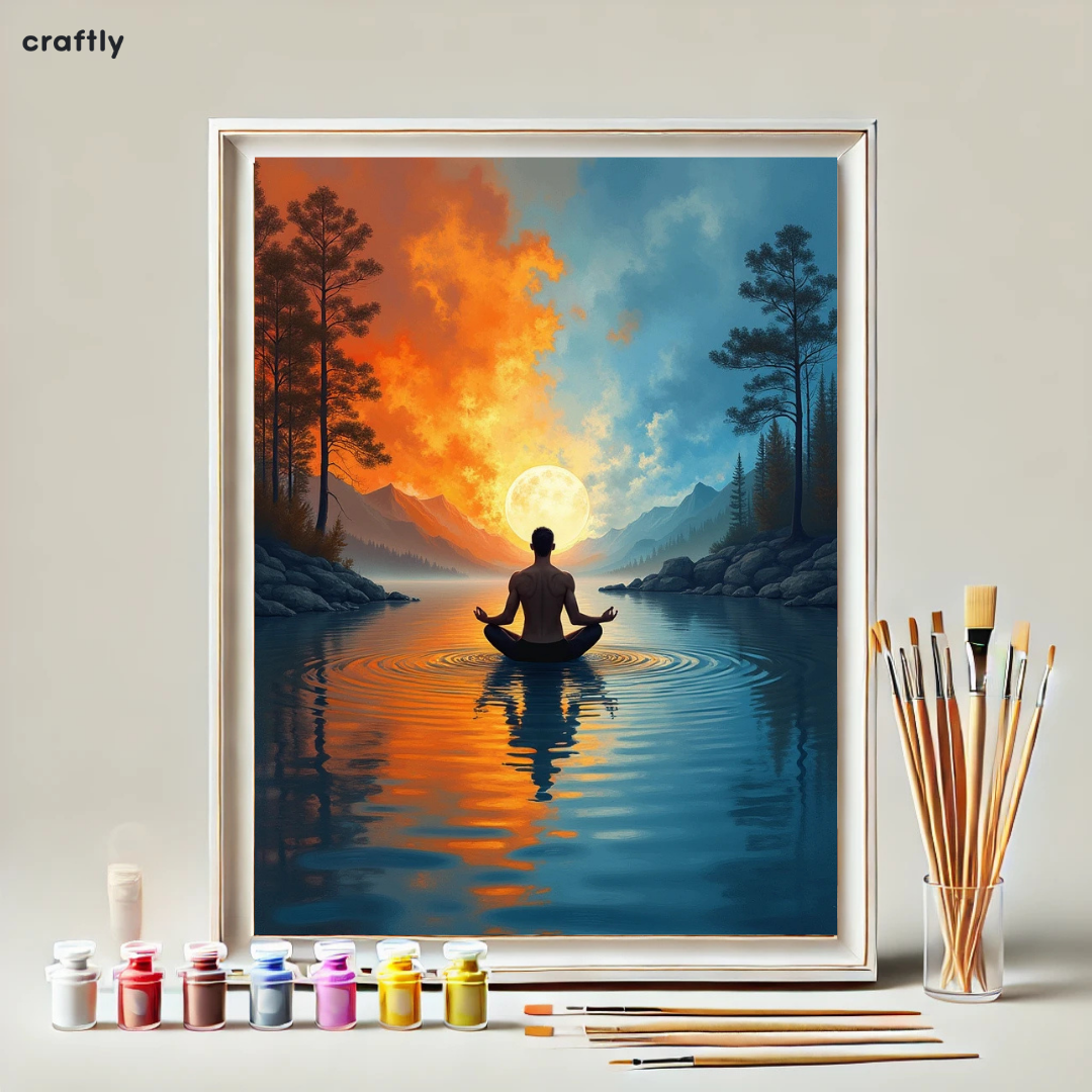 צביעה לפי מספרים - ציור מדיטציה בירח מלא