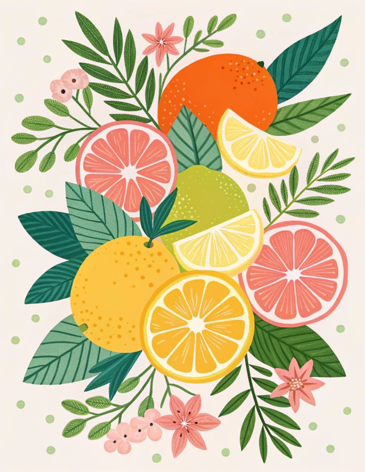 צביעה לפי מספרים - ציור פירות הדר עליזים