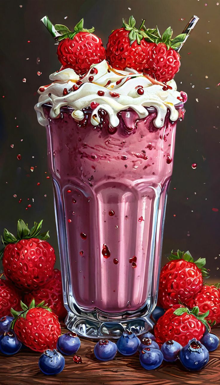 צביעה לפי מספרים - ציור של שייק תותים