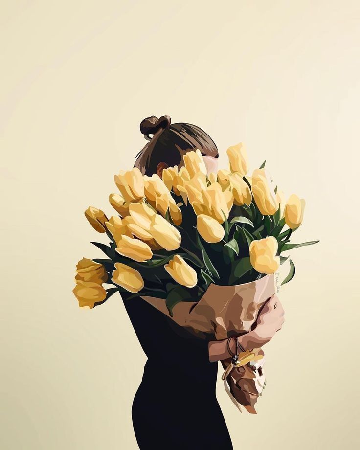 צביעה לפי מספרים - ציור זר פרחים צהוב מרהיב