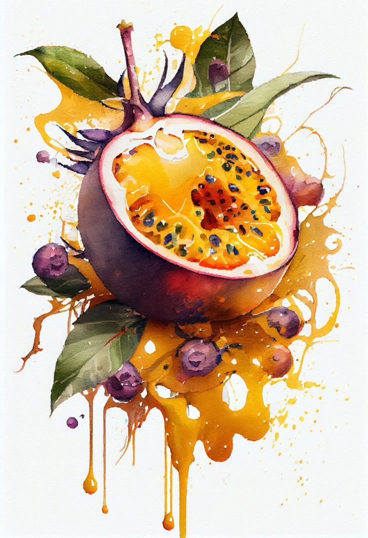 צביעה לפי מספרים - ציור פסיפלורה טרופית