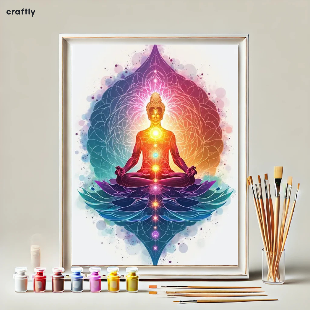 צביעה לפי מספרים - ציור צ'אקרות במדיטציה