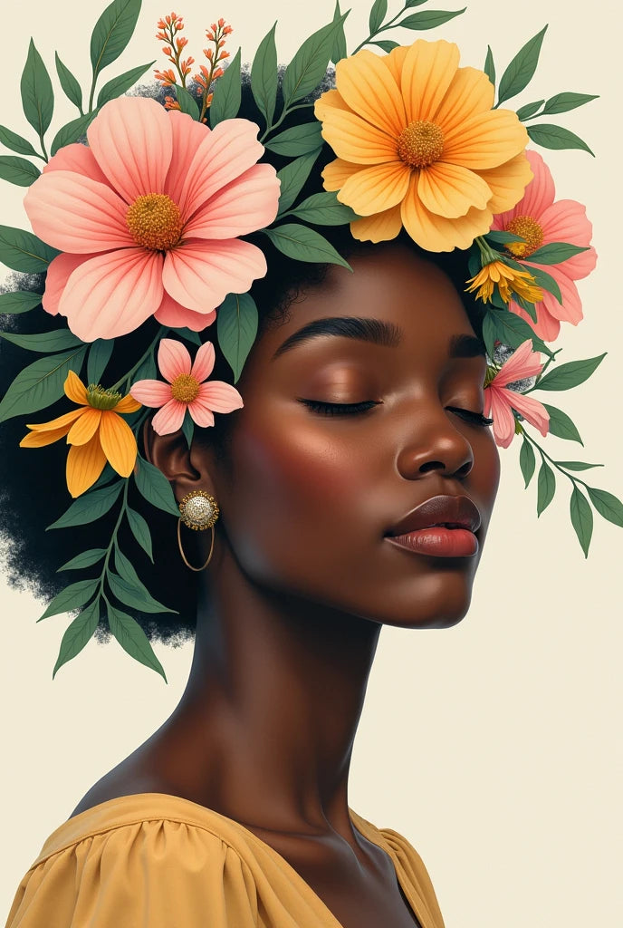 צביעה לפי מספרים - ציור פורטרט פרחי גן