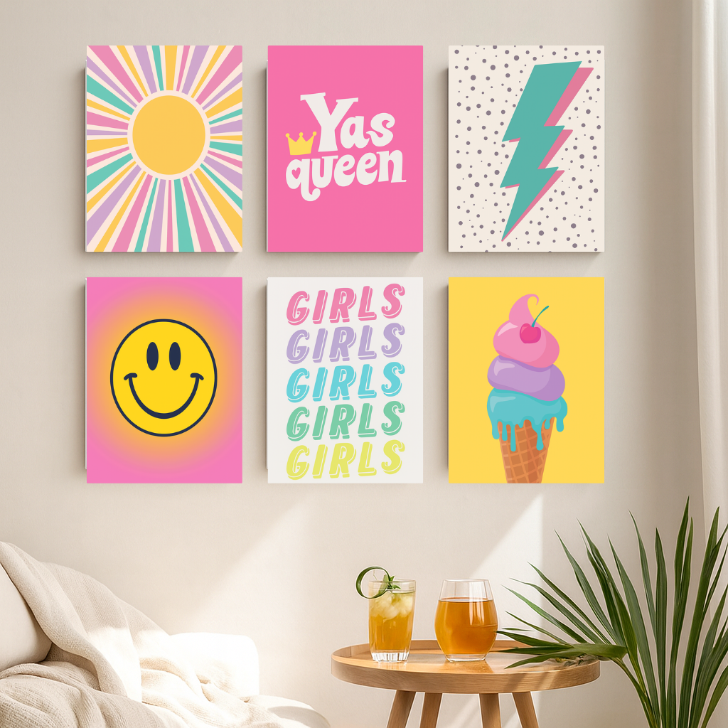 קיט מיני – מארז 6 ציורים פופ ארט צבעוני ומשמח