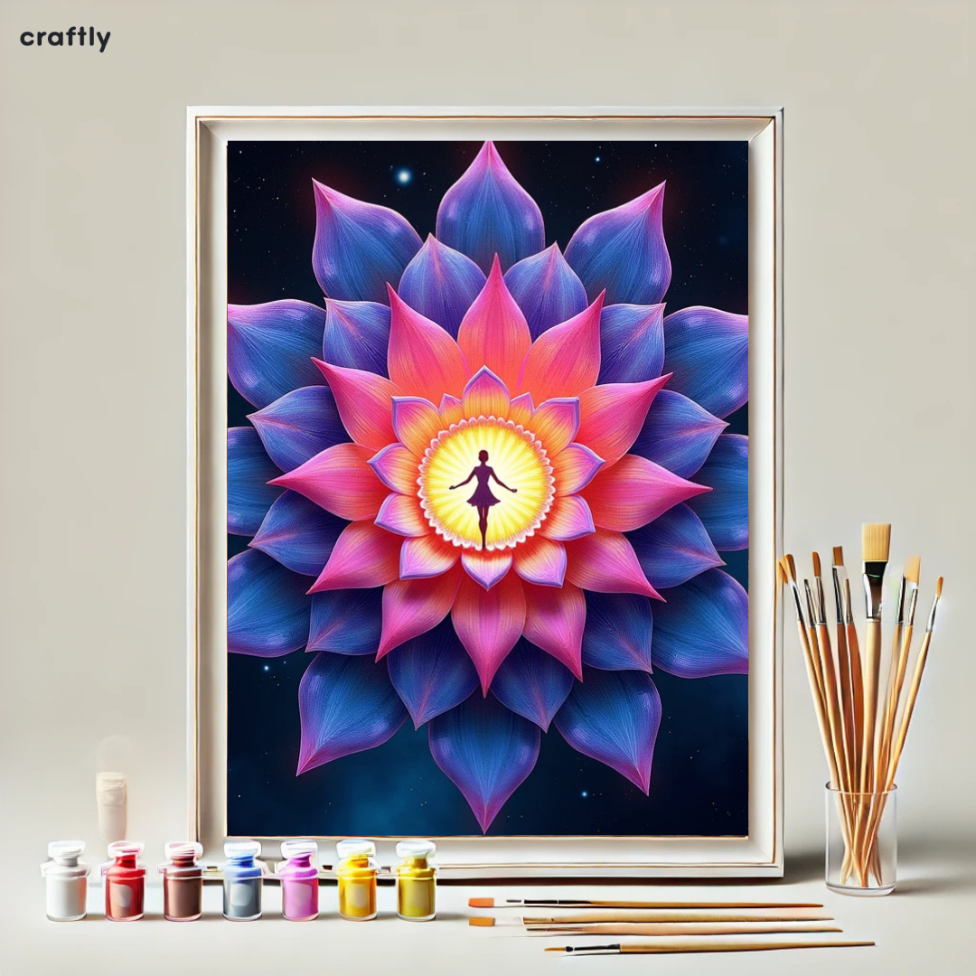 צביעה לפי מספרים - ציור פרח בגלקסיה