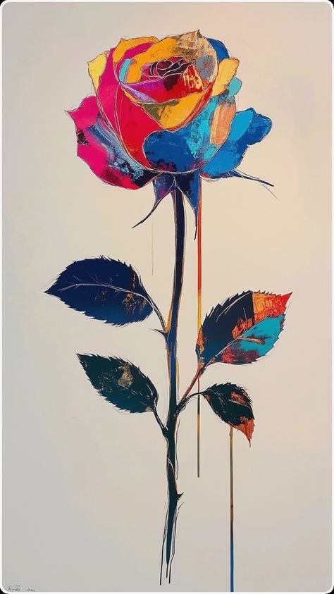 צביעה לפי מספרים - ציור ורד צבעוני