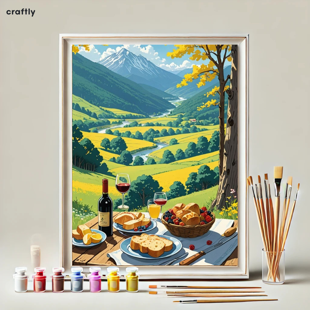 צביעה לפי מספרים - פיקניק באלפים