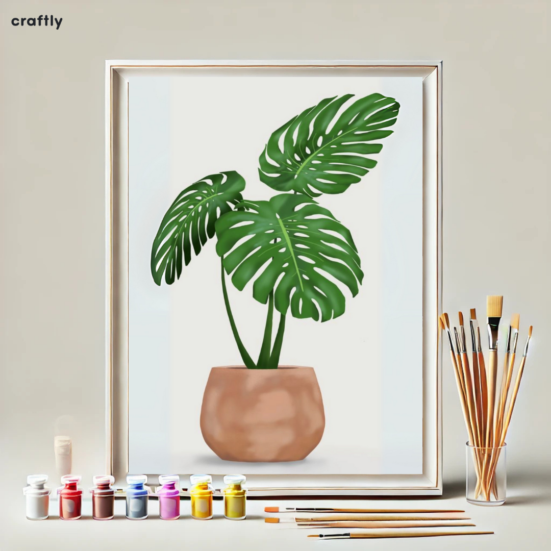 צביעה לפי מספרים - ציור עציץ מרשים