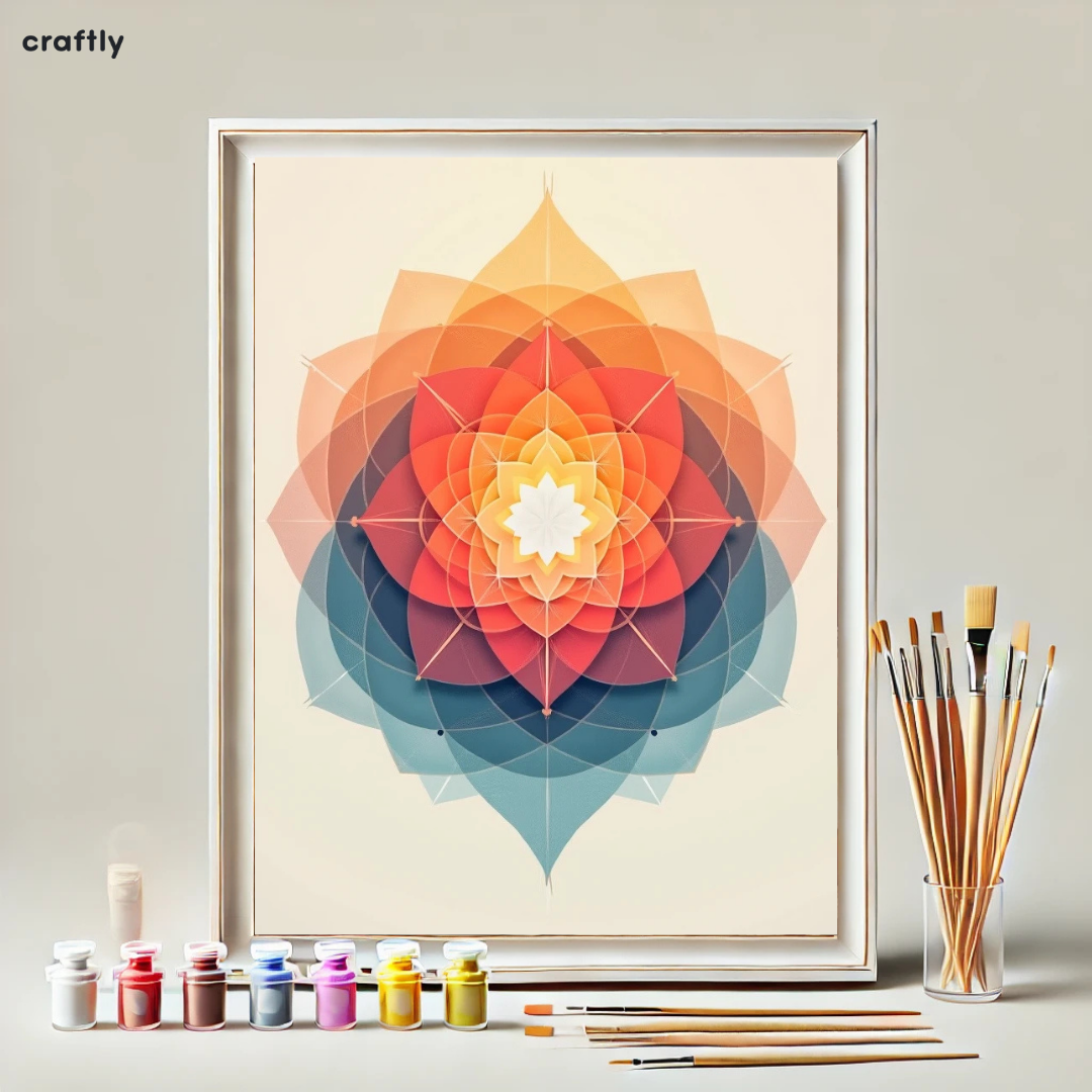 צביעה לפי מספרים - ציור אנרגיית לוטוס