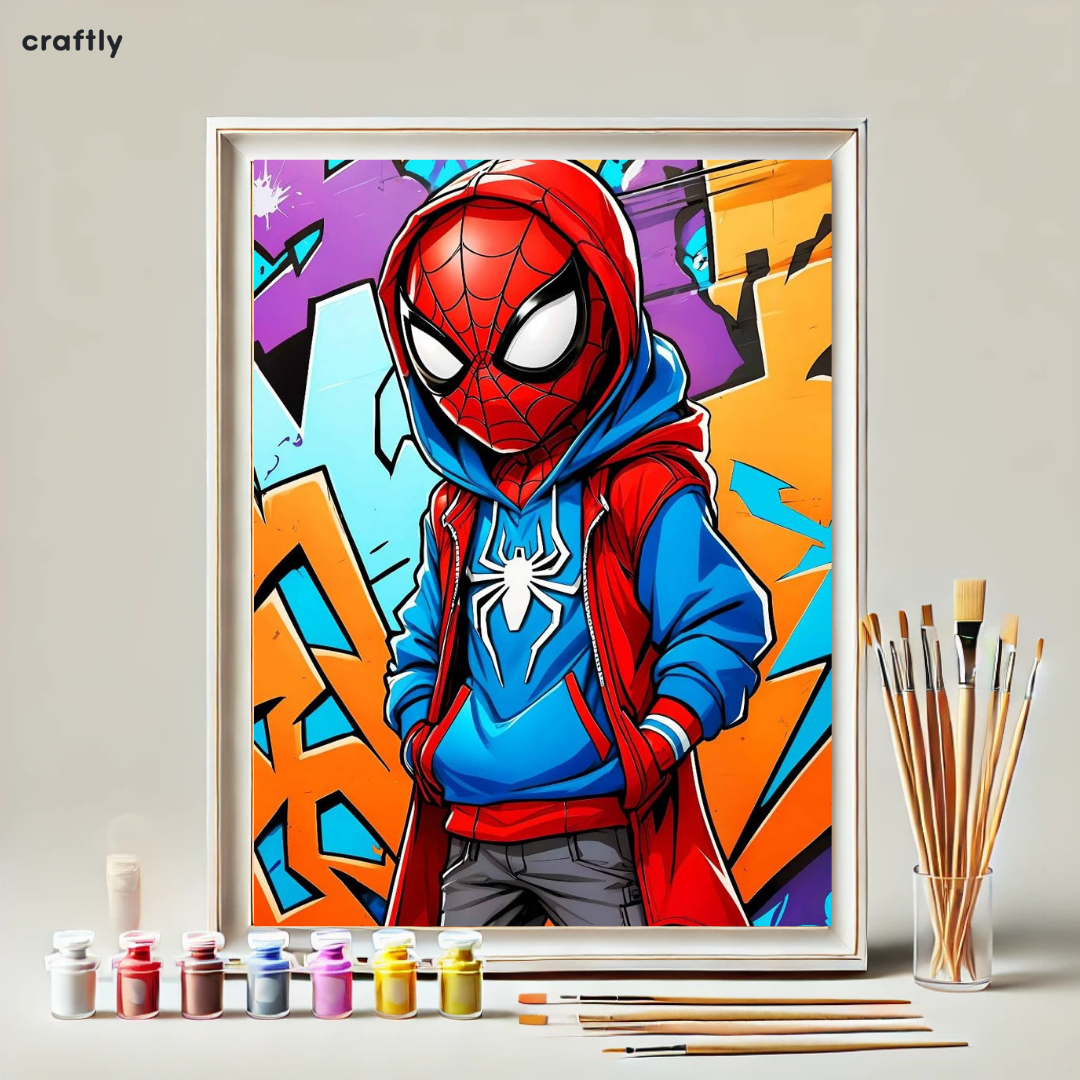 צביעה לפי מספרים – ציור ספיידרמן הצעיר