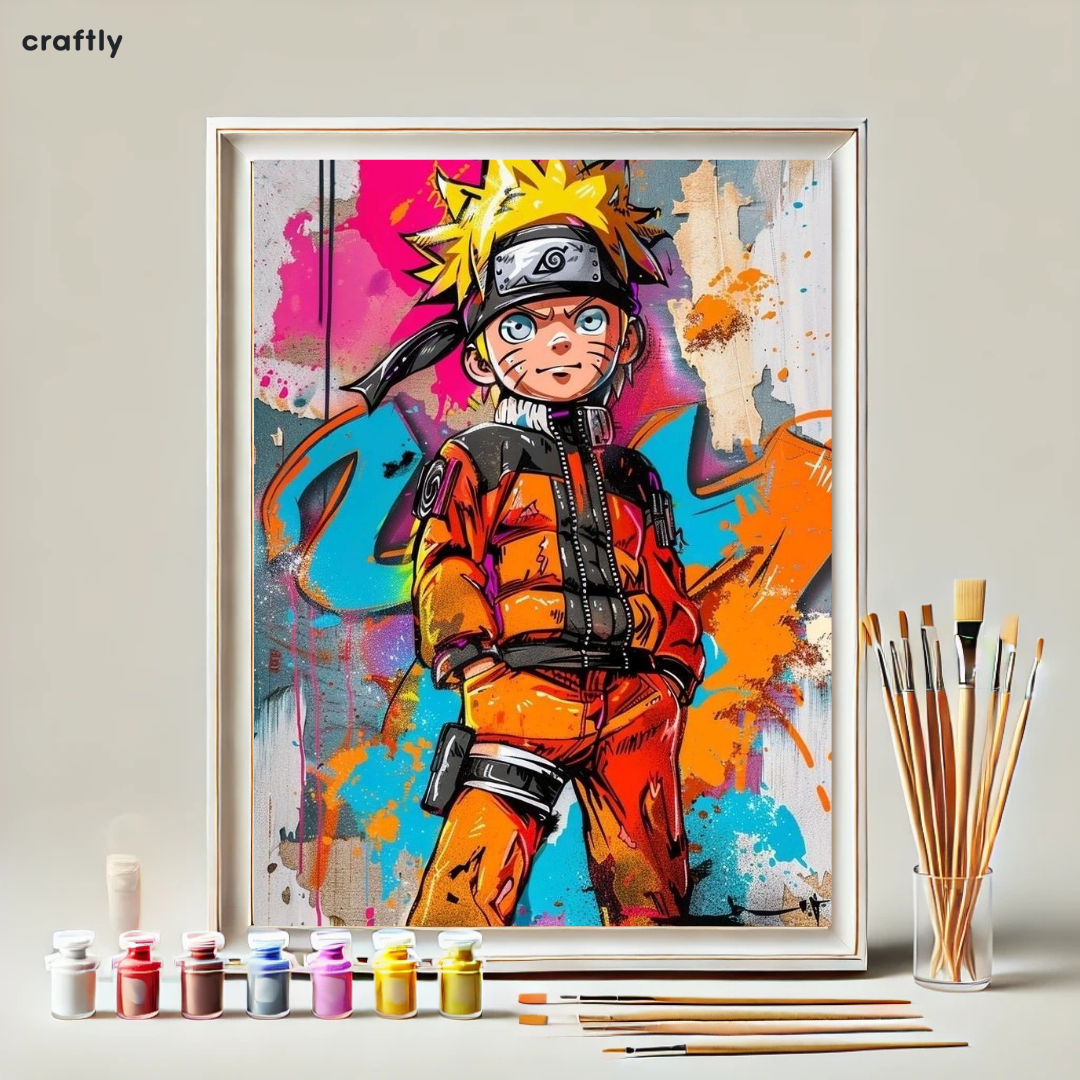 צביעה לפי מספרים – ציור נארוטו הגרפיטי