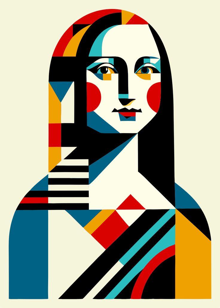 צביעה לפי מספרים – המונה ליזה בסגנון גיאומטרי