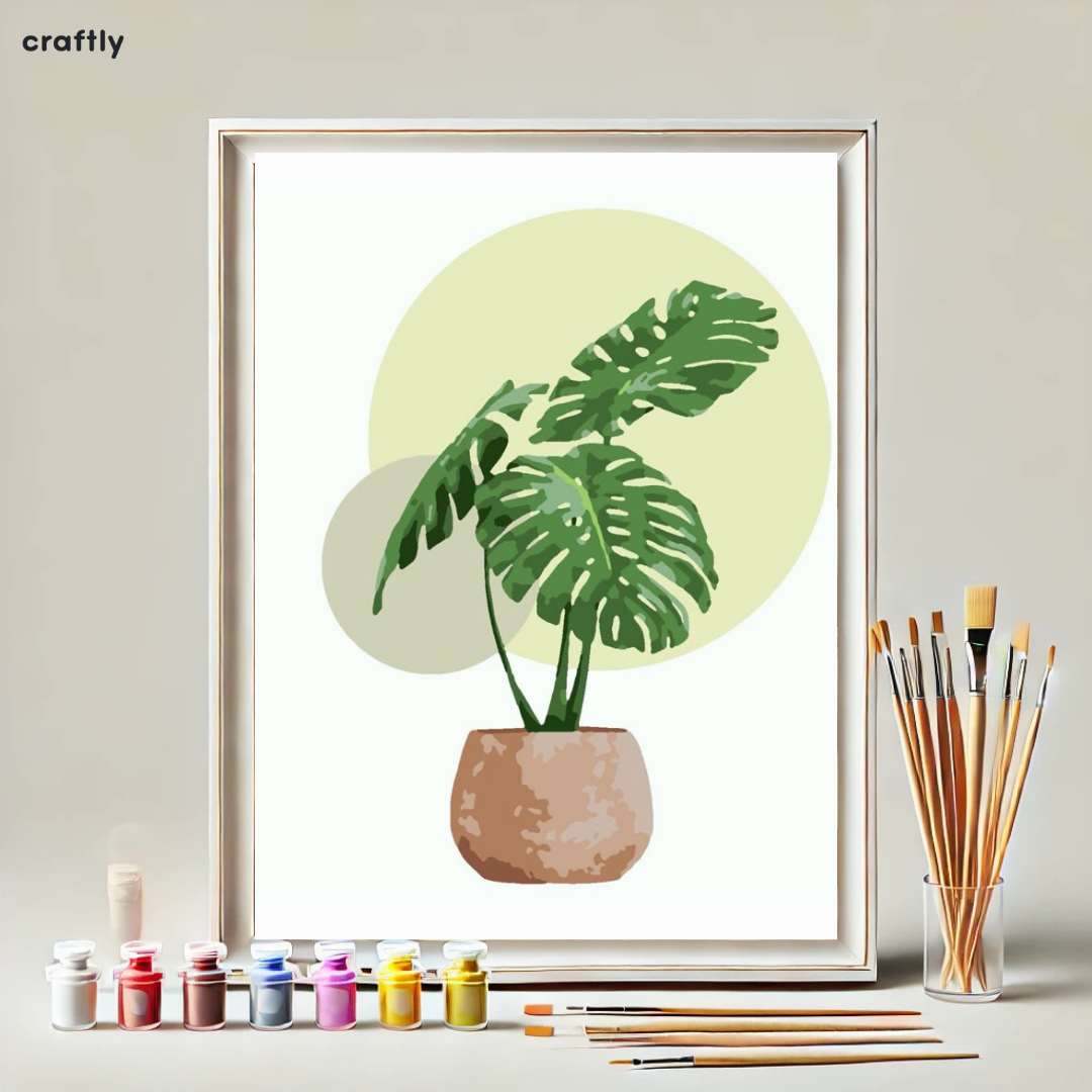 צביעה לפי מספרים - ציור עציץ בחרס