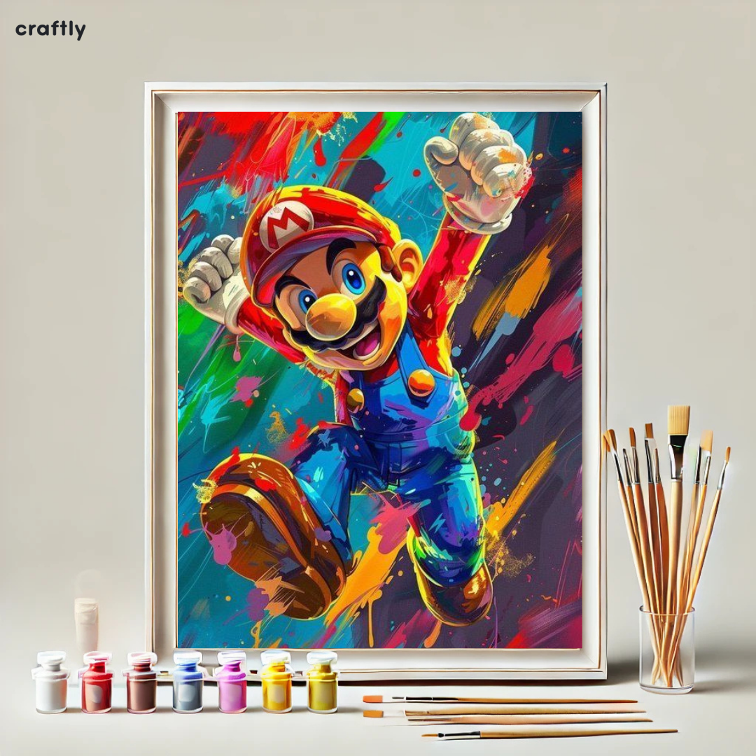 צביעה לפי מספרים – ציור מריו הקופצני