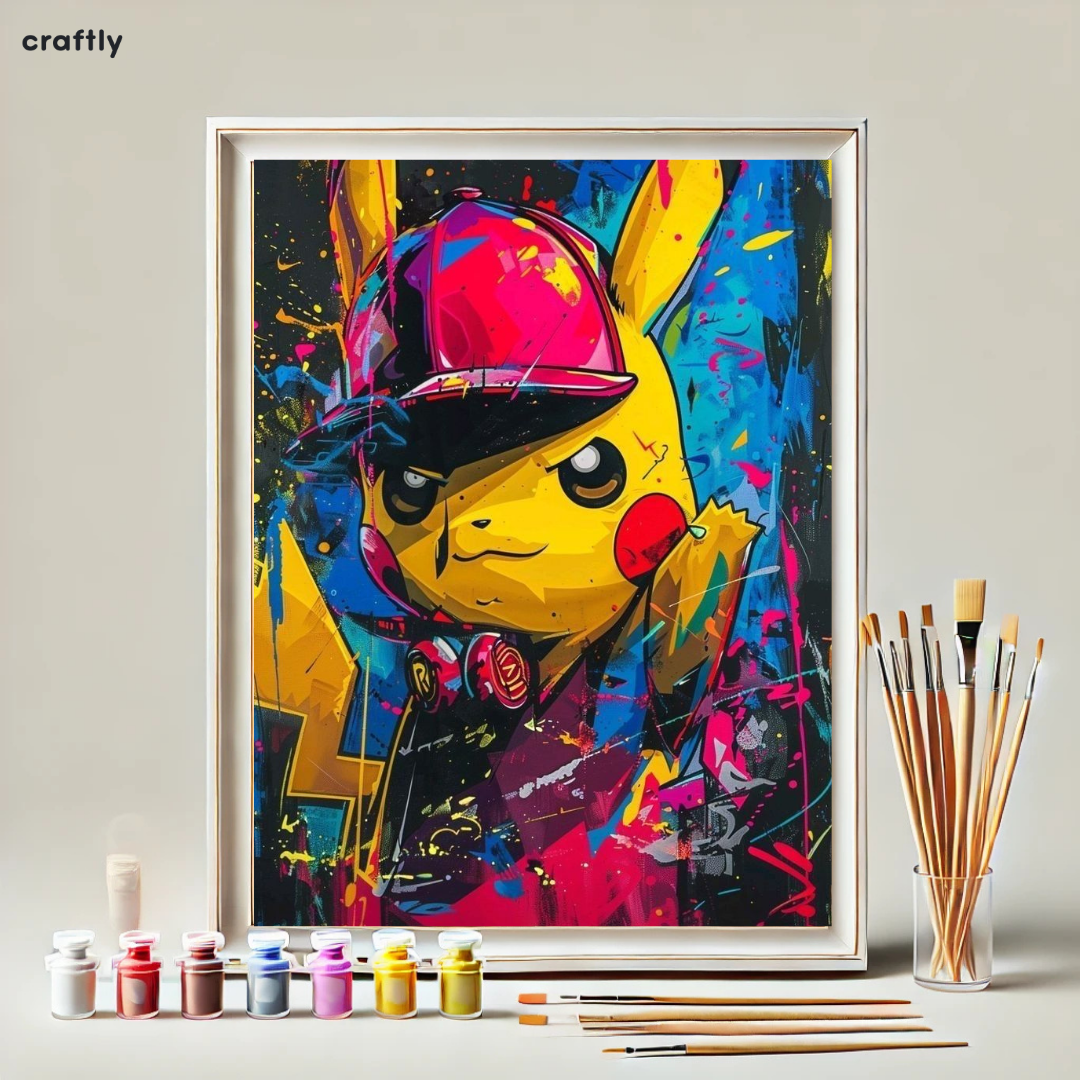 צביעה לפי מספרים – ציור פיקאצ'ו הקשוח