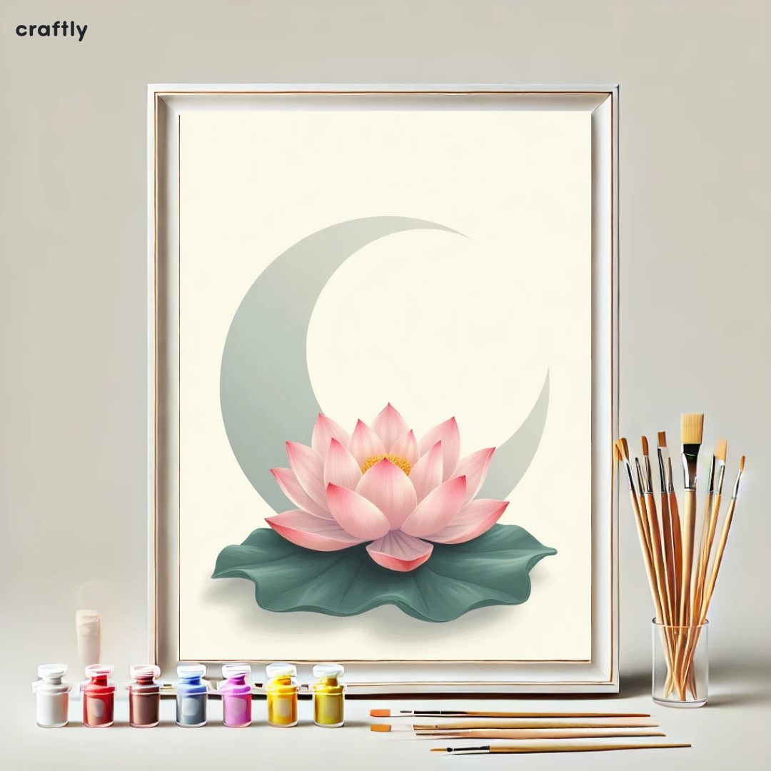 צביעה לפי מספרים - ציור פרח ירח