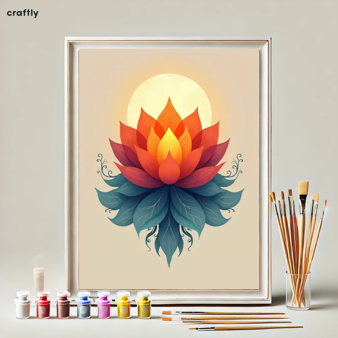 צביעה לפי מספרים - ציור פרח השמש