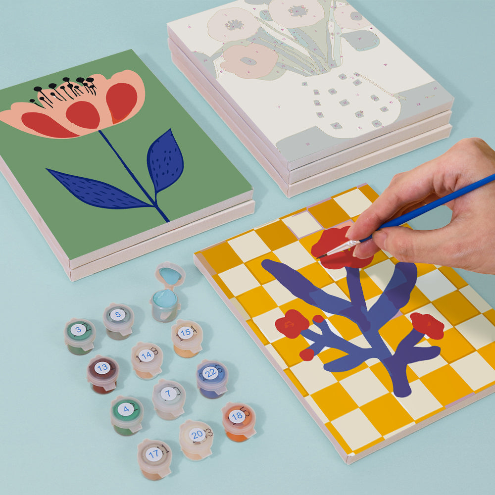 קיט מיני – מארז 6 ציורי פרחים מודרניים