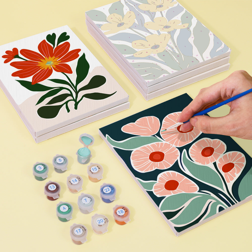 קיט מיני – מארז 6 ציורי פרחים צבעוניים