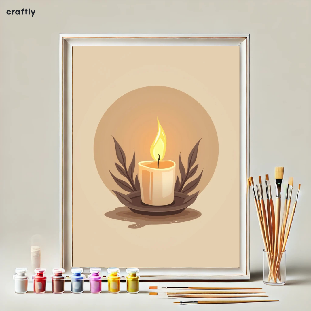 צביעה לפי מספרים – ציור נר בודד