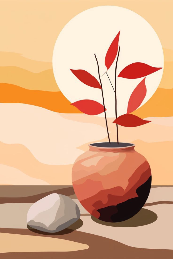 צביעה לפי מספרים - ציור אגרטל במדבר