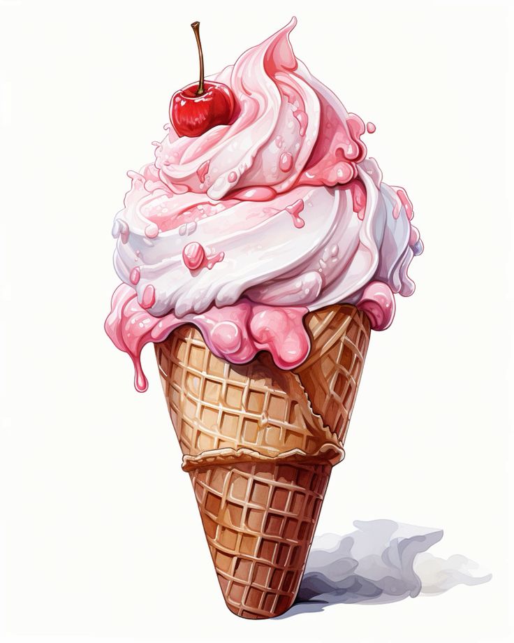 צביעה לפי מספרים - ציור גביע גלידה עם קצפת ודובדבן