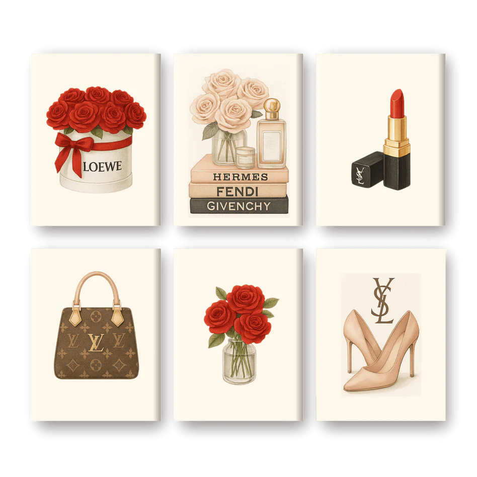 קיט מיני – מארז 6 ציורי אופנה ולייף סטייל