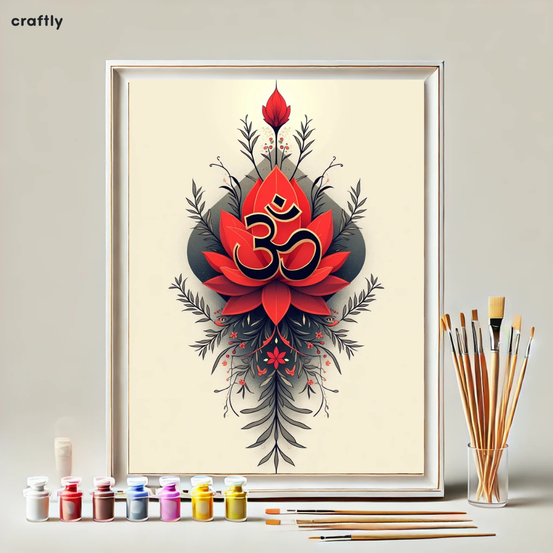 צביעה לפי מספרים - ציור פרח אום אדום