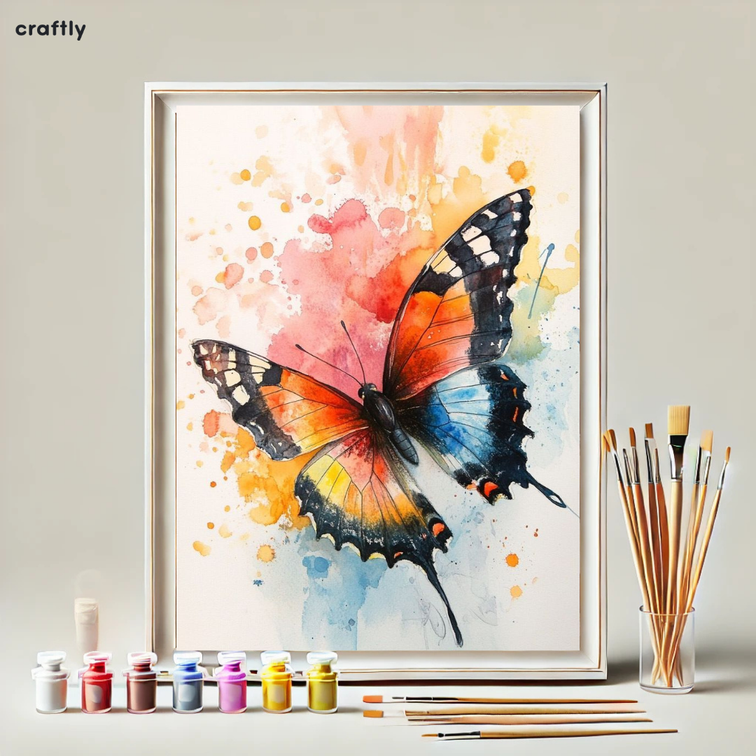 צביעה לפי מספרים - ציור פרפר מתוק