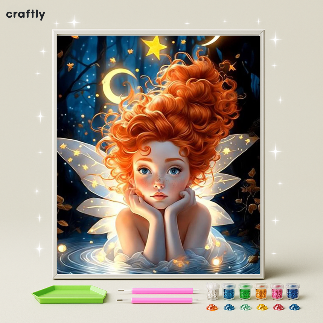 ציור יהלומים - פיה אדומת שיער