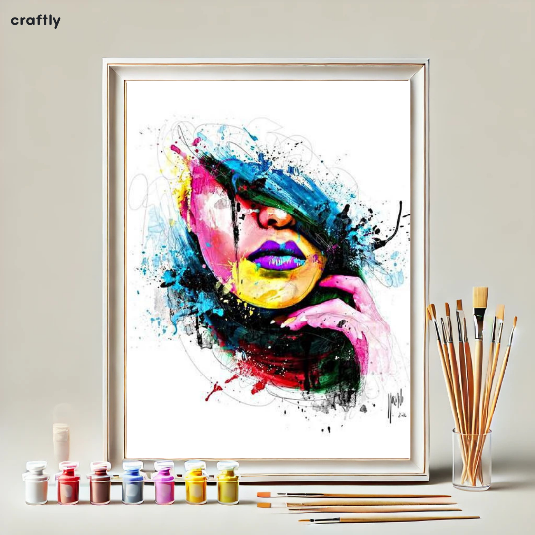 צביעה לפי מספרים - דיוקן אמנותי מופשט