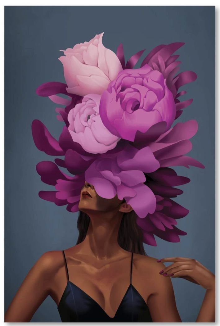 צביעה לפי מספרים - ציור פרחים על הראש