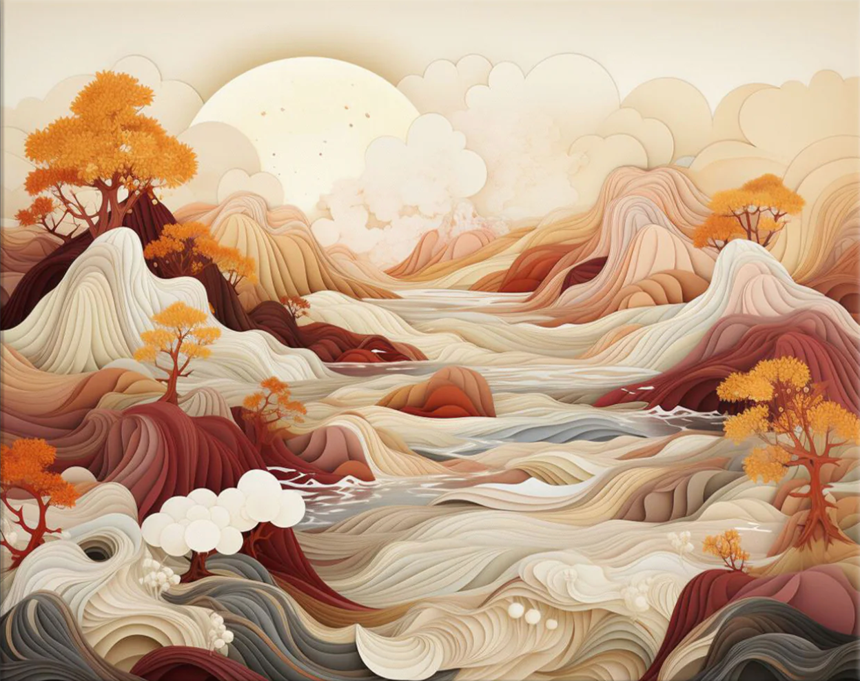 צביעה לפי מספרים - נוף חלומי