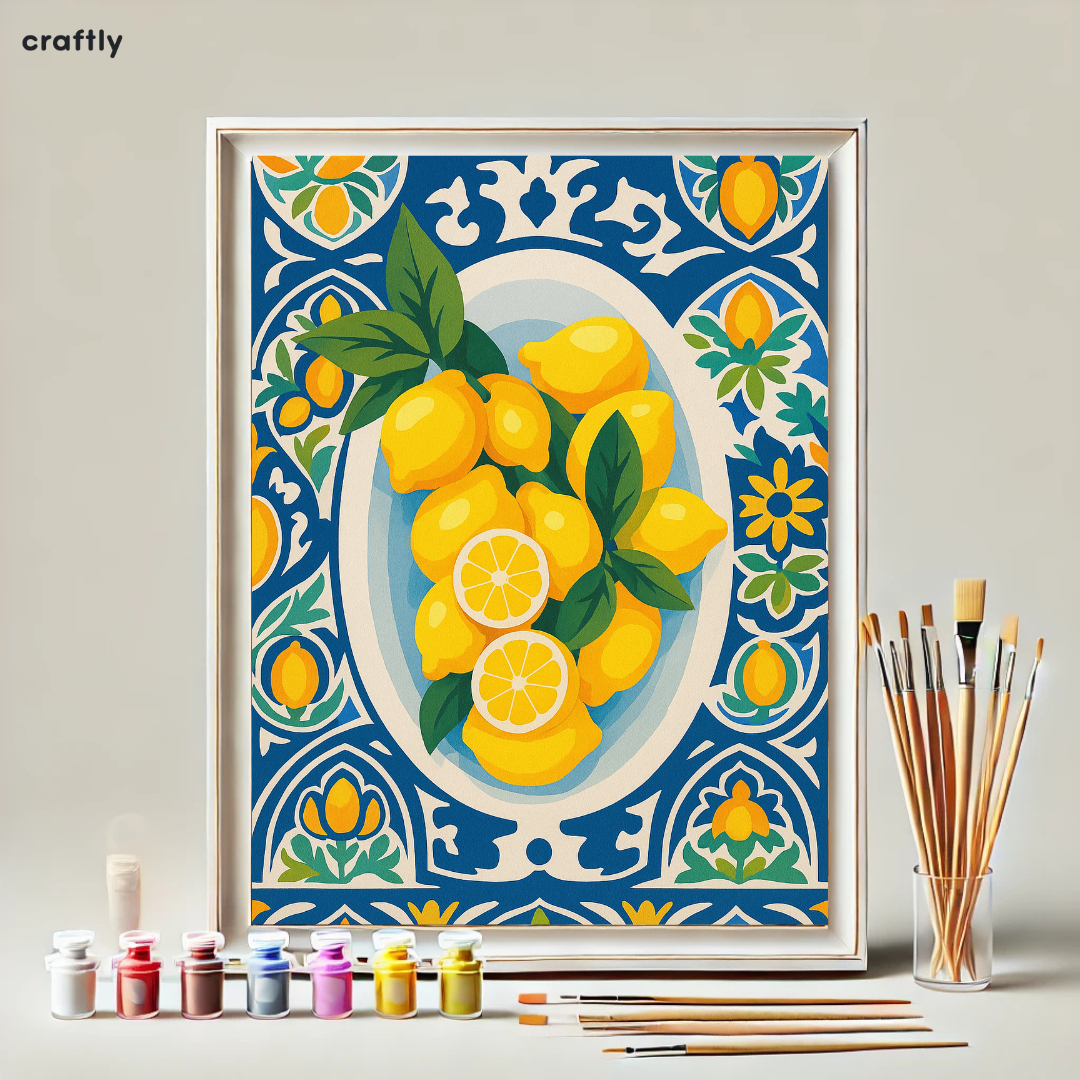 צביעה לפי מספרים – ציור לימונים מהים התיכון