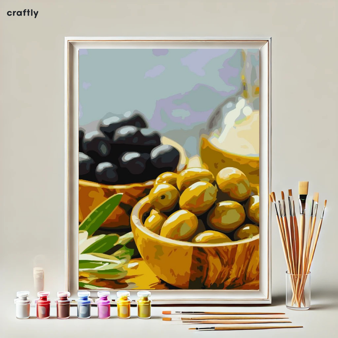 צביעה לפי מספרים - זיתים ים תיכוניים